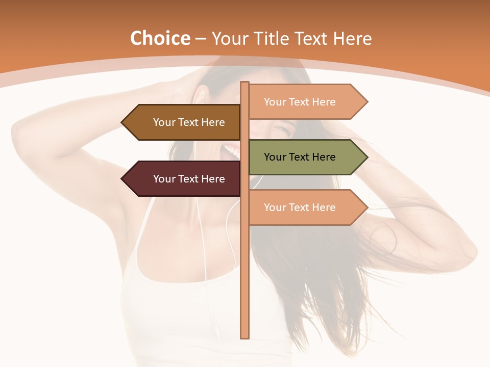 Sexy Earphones Mixed PowerPoint Template