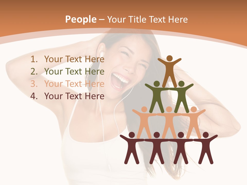 Sexy Earphones Mixed PowerPoint Template