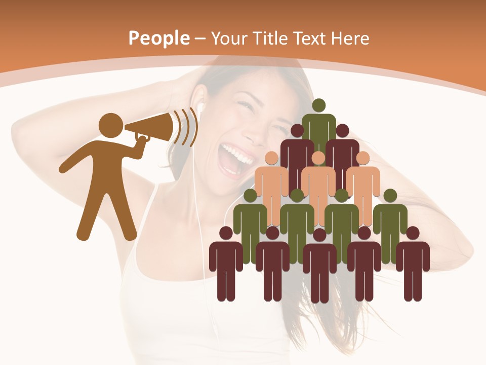 Sexy Earphones Mixed PowerPoint Template