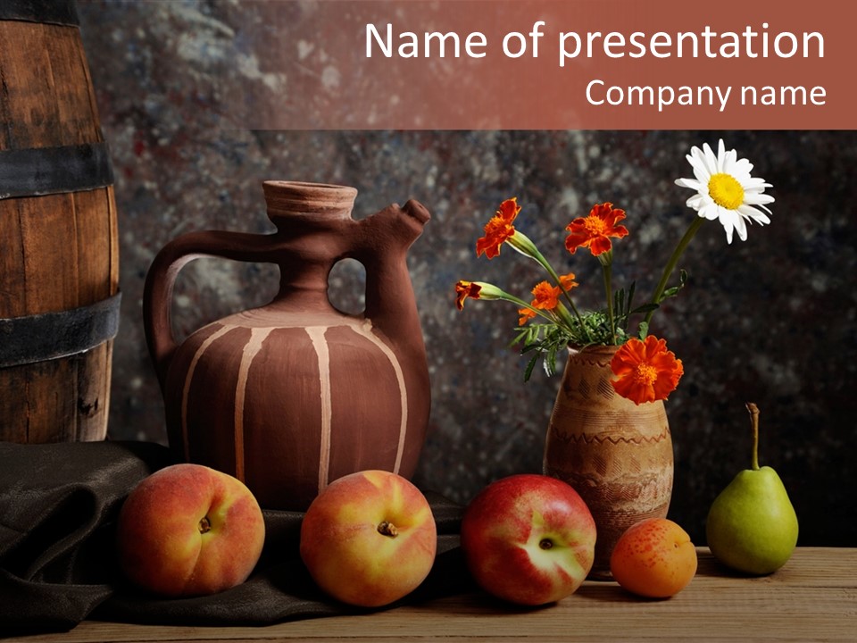 Food Fruit Flowers PowerPoint Template