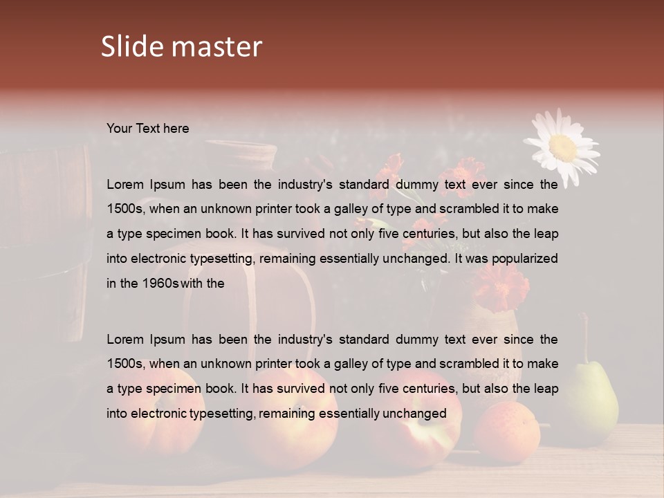 Food Fruit Flowers PowerPoint Template