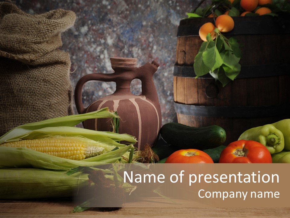 Cucumber Grain Apricots PowerPoint Template