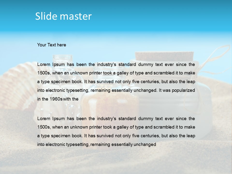 Sunscreen Stones Blue PowerPoint Template