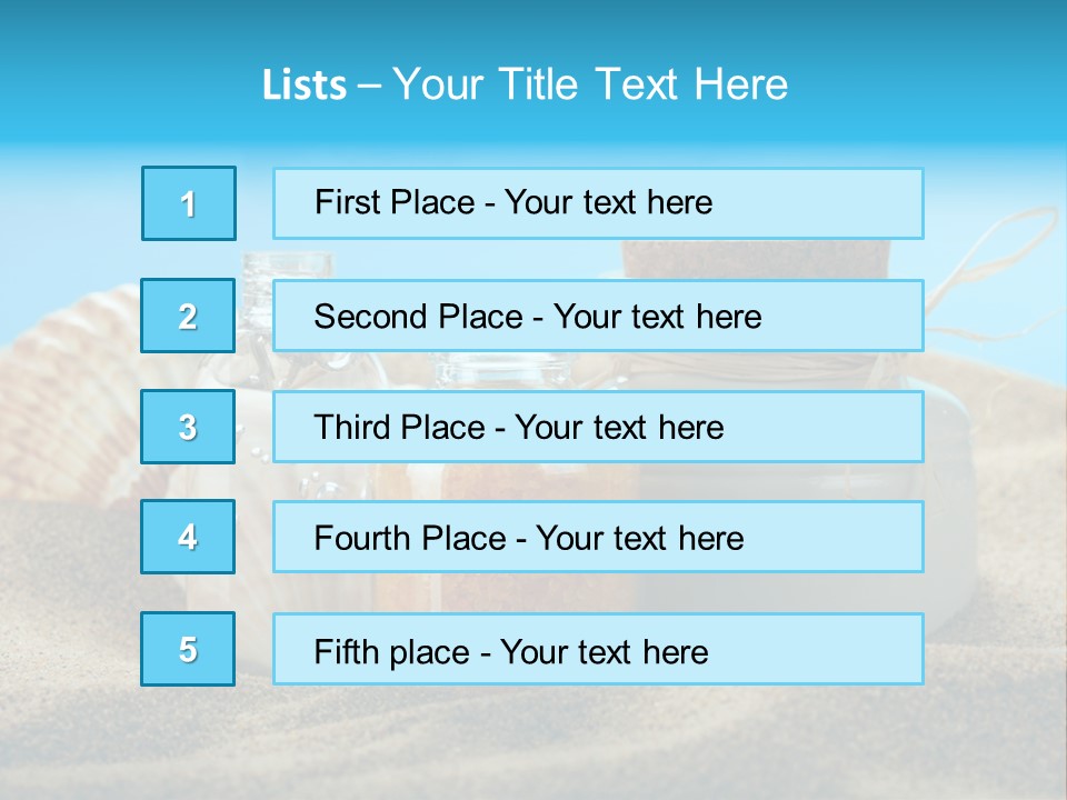 Sunscreen Stones Blue PowerPoint Template