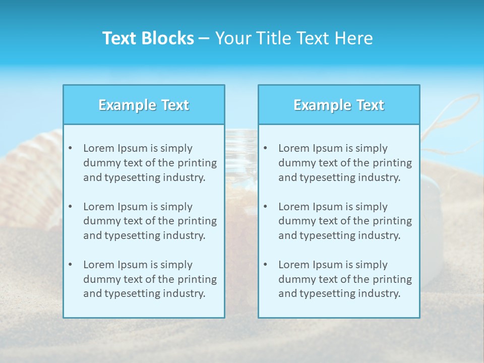 Sunscreen Stones Blue PowerPoint Template