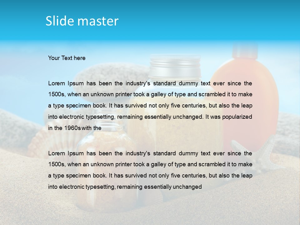 Moisturizer Sand Bottle PowerPoint Template