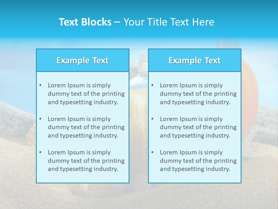 Moisturizer Sand Bottle PowerPoint Template