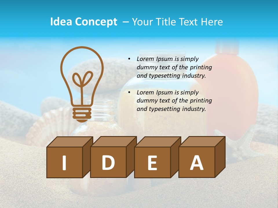 Moisturizer Sand Bottle PowerPoint Template