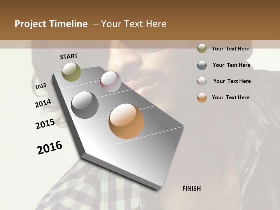 Standing Handsome Hair Style PowerPoint Template