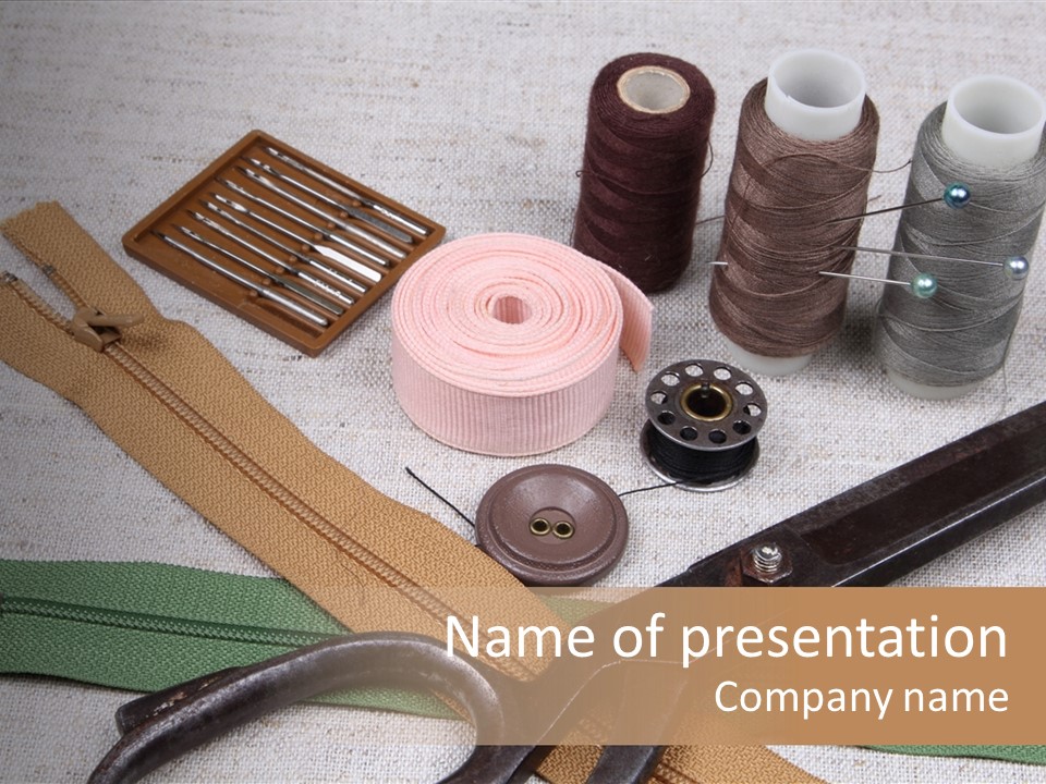 Handiwork Fabric Set PowerPoint Template