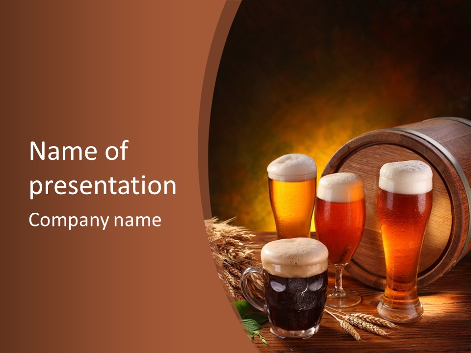Gold Cold Mug PowerPoint Template