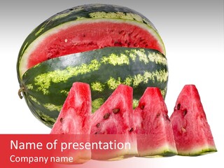 Watermelon Texture Fresh PowerPoint Template