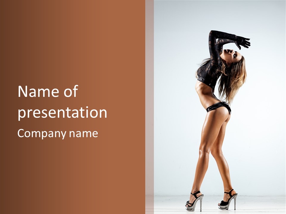 Active Posing Cheerful PowerPoint Template