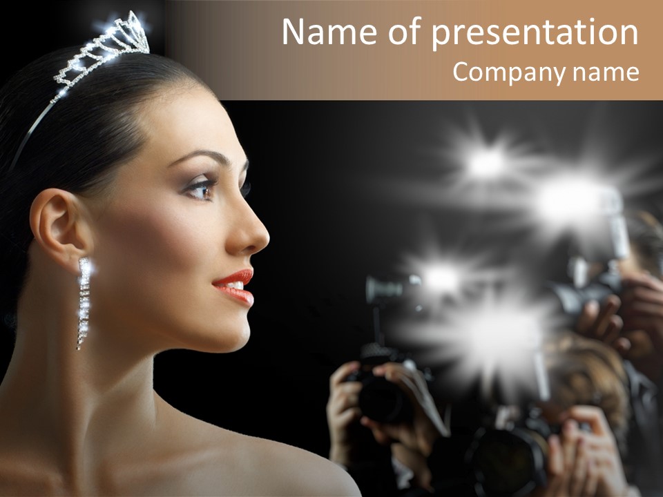 Celebrity Actress Crown PowerPoint Template