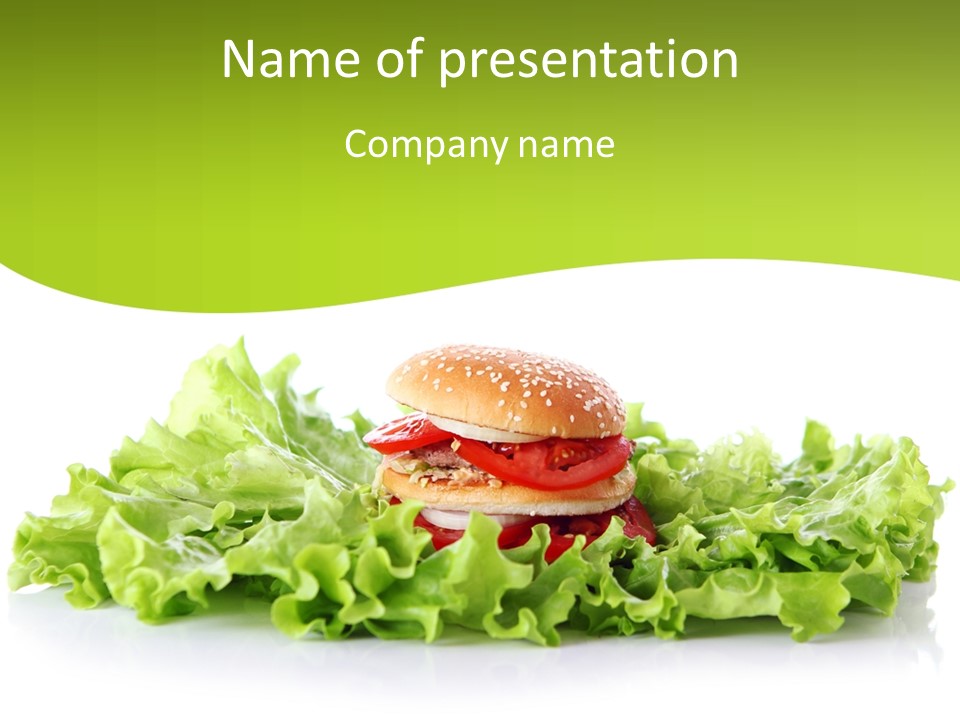 Closeup Burger Cuisine PowerPoint Template