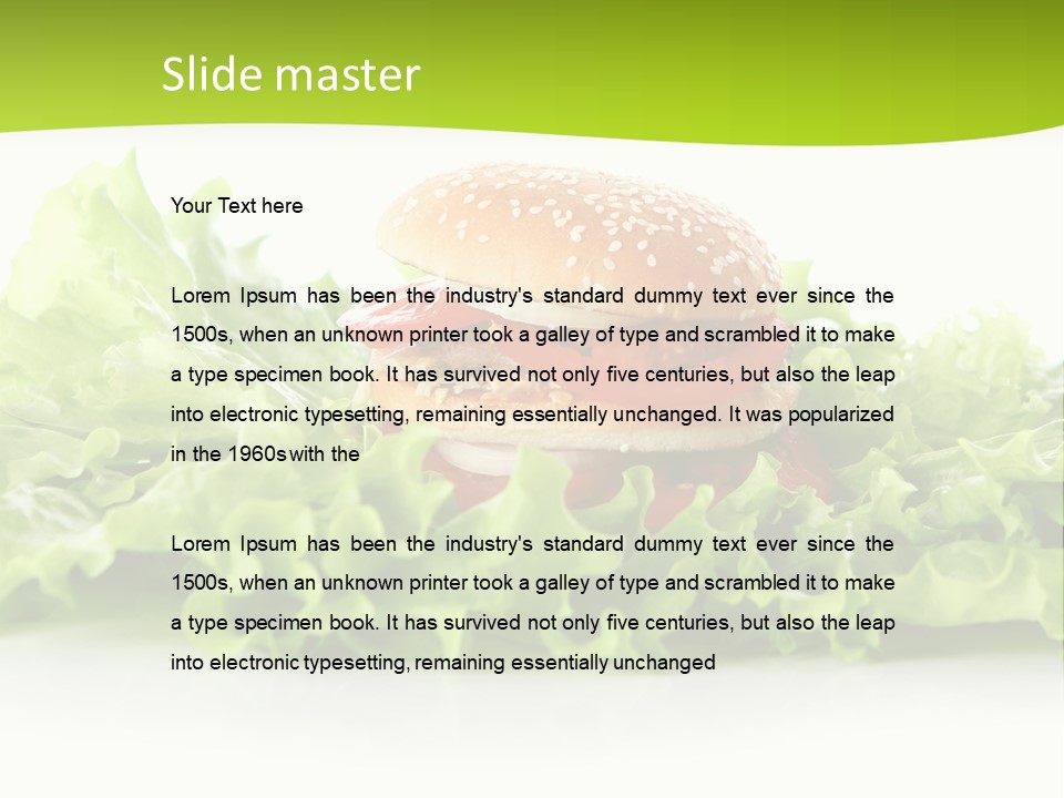 Closeup Burger Cuisine PowerPoint Template