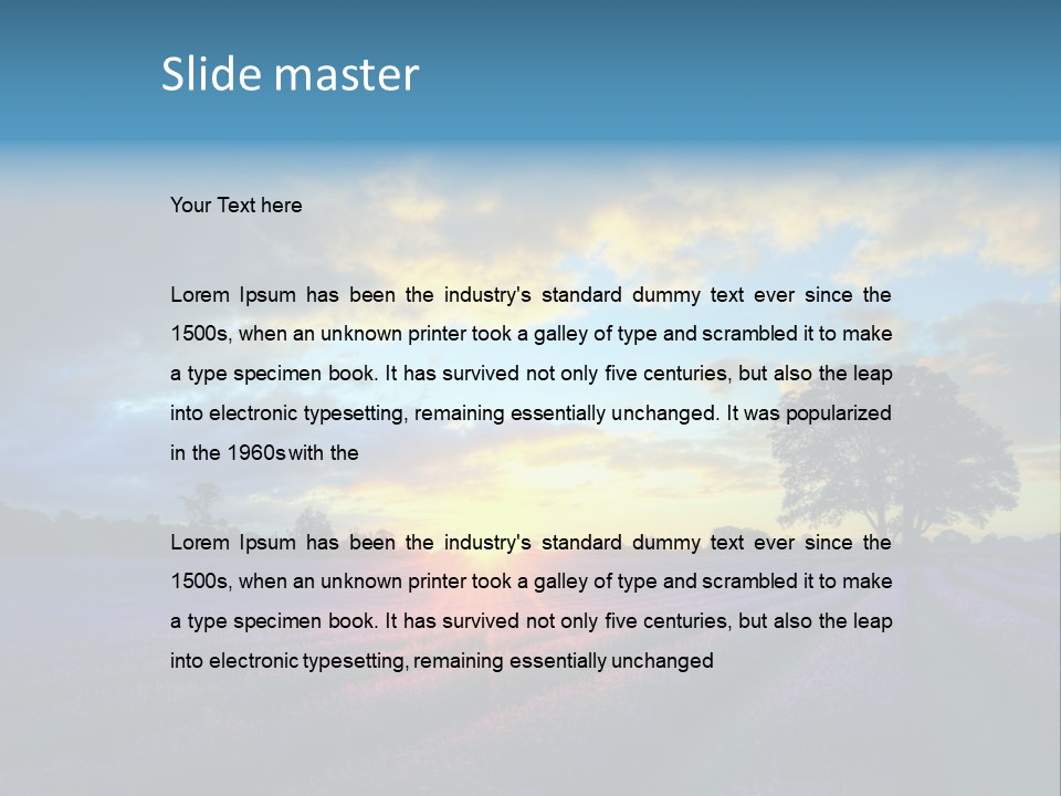 Sunset Green Color PowerPoint Template