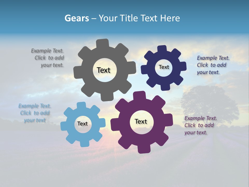 Sunset Green Color PowerPoint Template