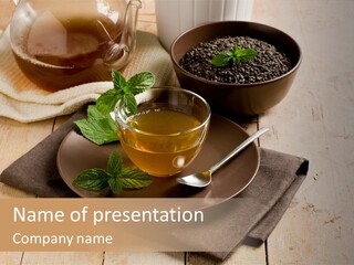 Towel Wooden Table Hot PowerPoint Template