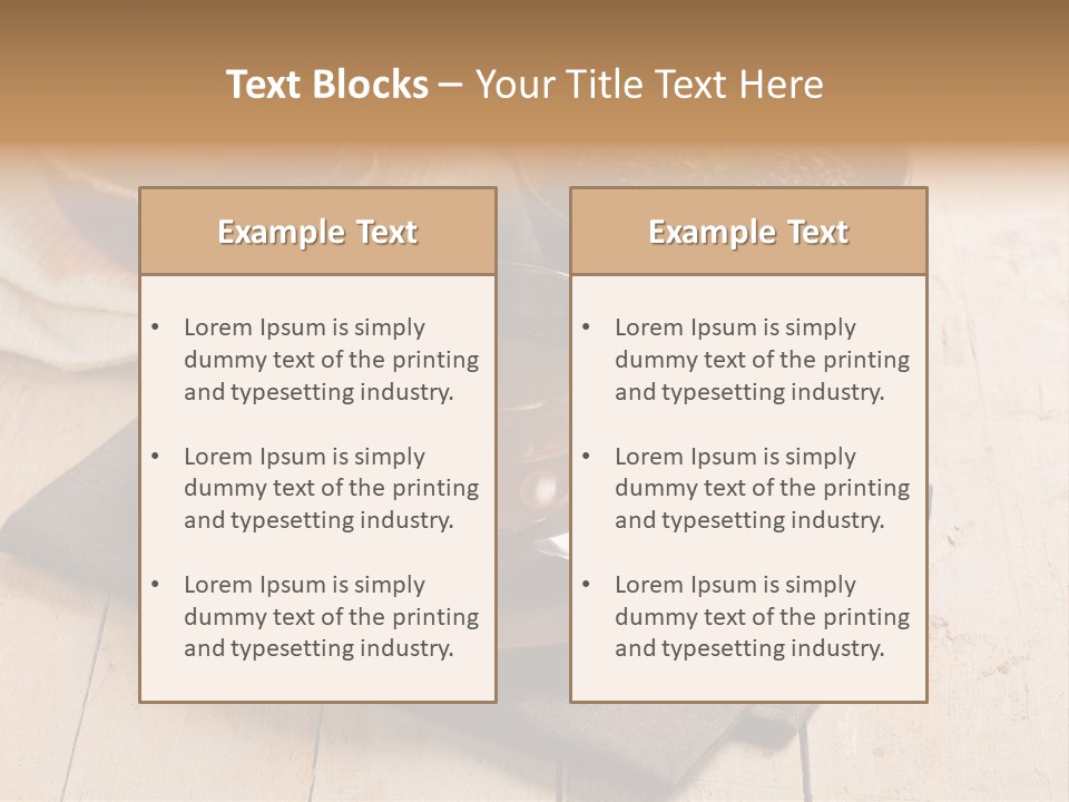 Towel Wooden Table Hot PowerPoint Template