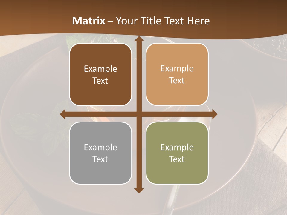 Wooden Table Mint Leaf PowerPoint Template