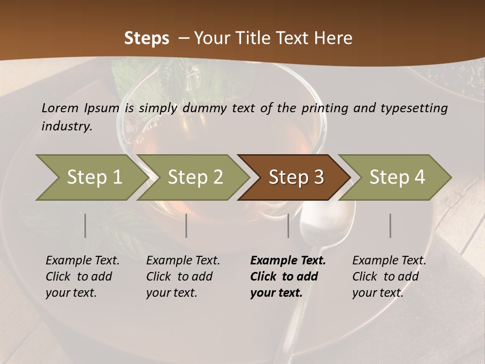 Wooden Table Mint Leaf PowerPoint Template