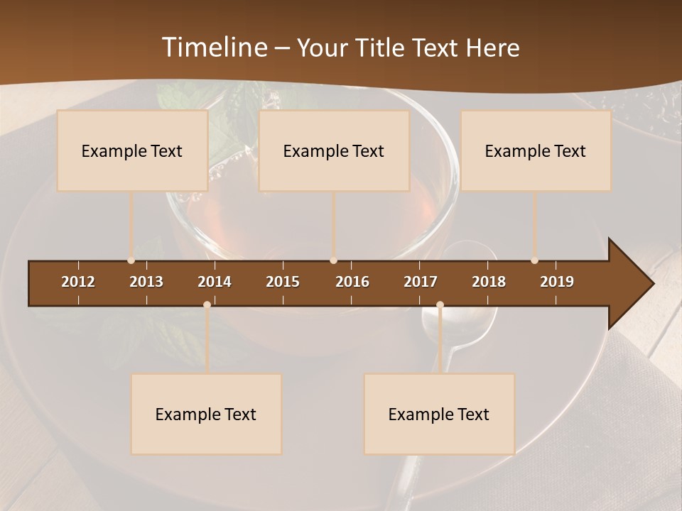 Wooden Table Mint Leaf PowerPoint Template