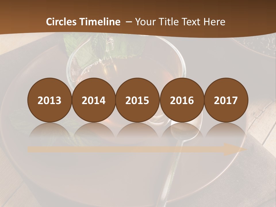 Wooden Table Mint Leaf PowerPoint Template