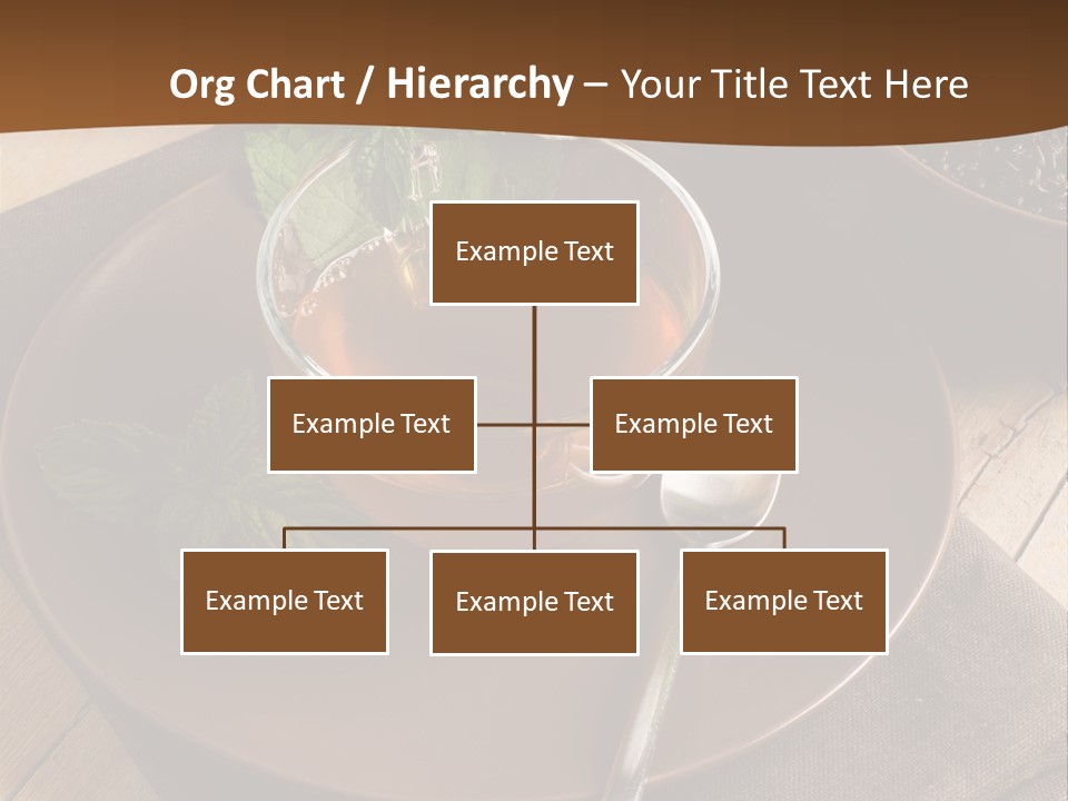 Wooden Table Mint Leaf PowerPoint Template