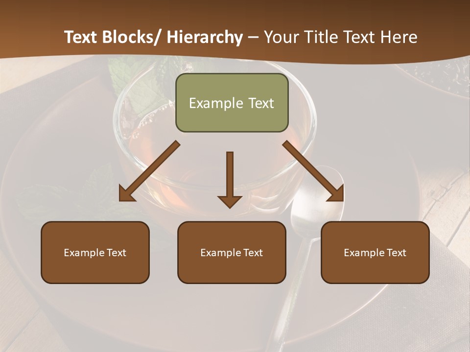 Wooden Table Mint Leaf PowerPoint Template
