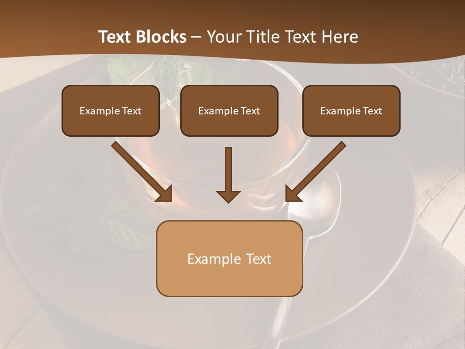 Wooden Table Mint Leaf PowerPoint Template