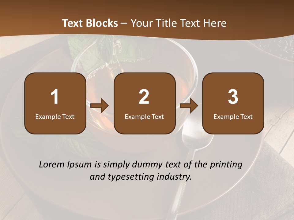 Wooden Table Mint Leaf PowerPoint Template