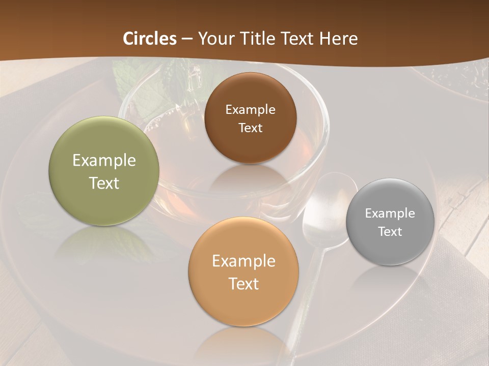 Wooden Table Mint Leaf PowerPoint Template