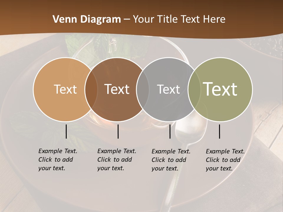 Wooden Table Mint Leaf PowerPoint Template