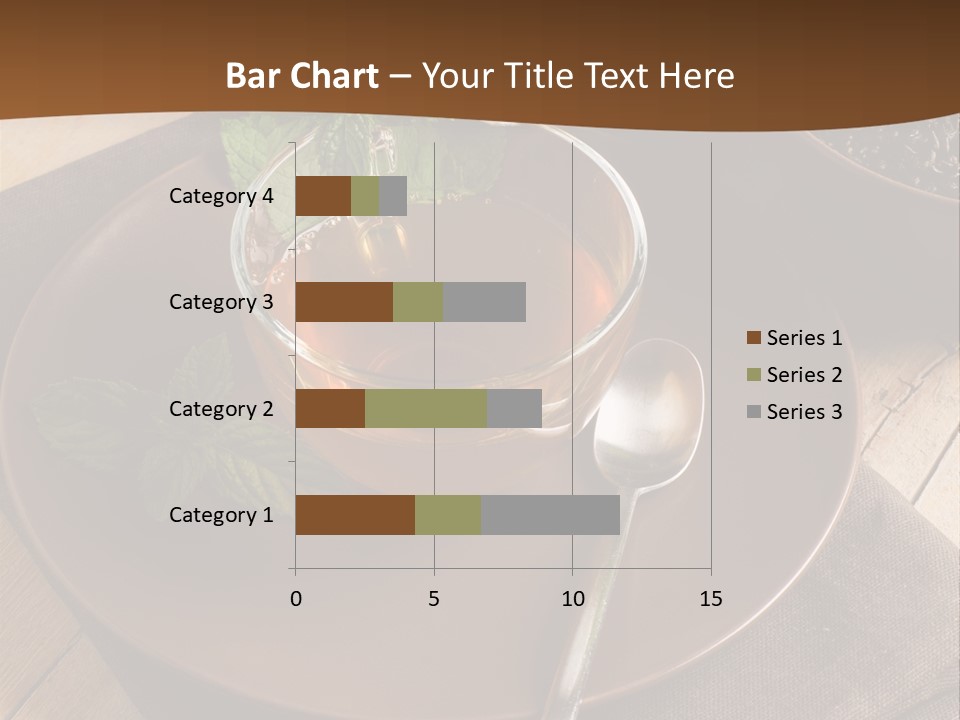 Wooden Table Mint Leaf PowerPoint Template