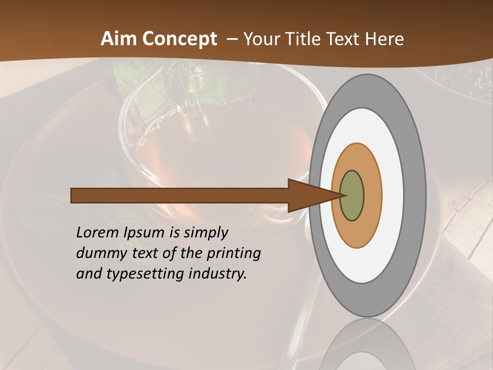 Wooden Table Mint Leaf PowerPoint Template