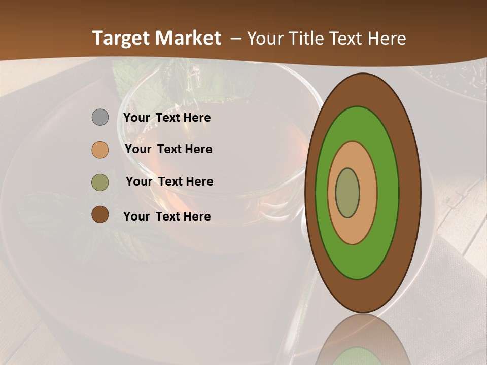 Wooden Table Mint Leaf PowerPoint Template