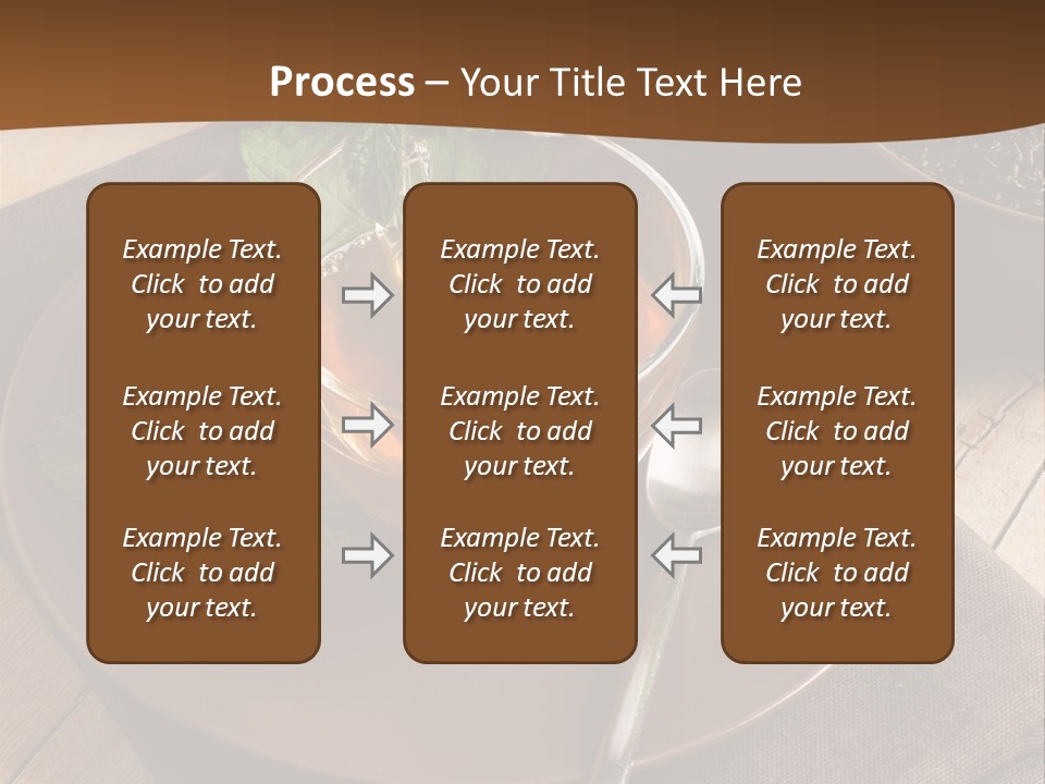 Wooden Table Mint Leaf PowerPoint Template