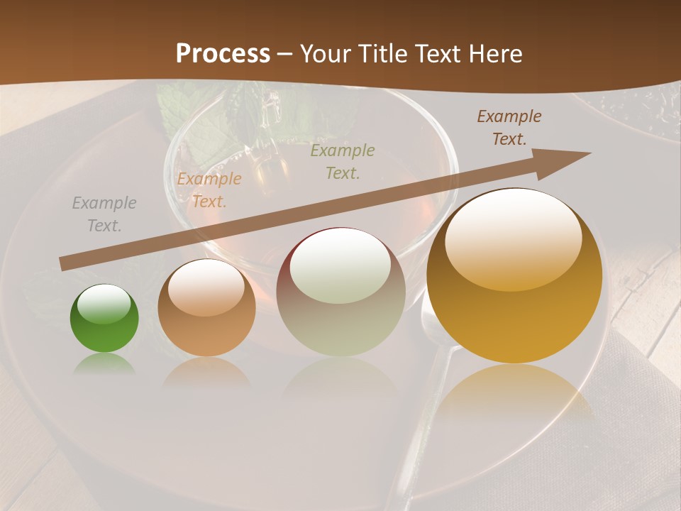 Wooden Table Mint Leaf PowerPoint Template