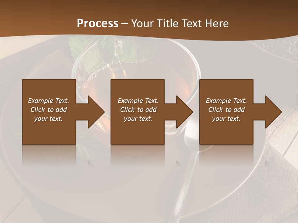 Wooden Table Mint Leaf PowerPoint Template