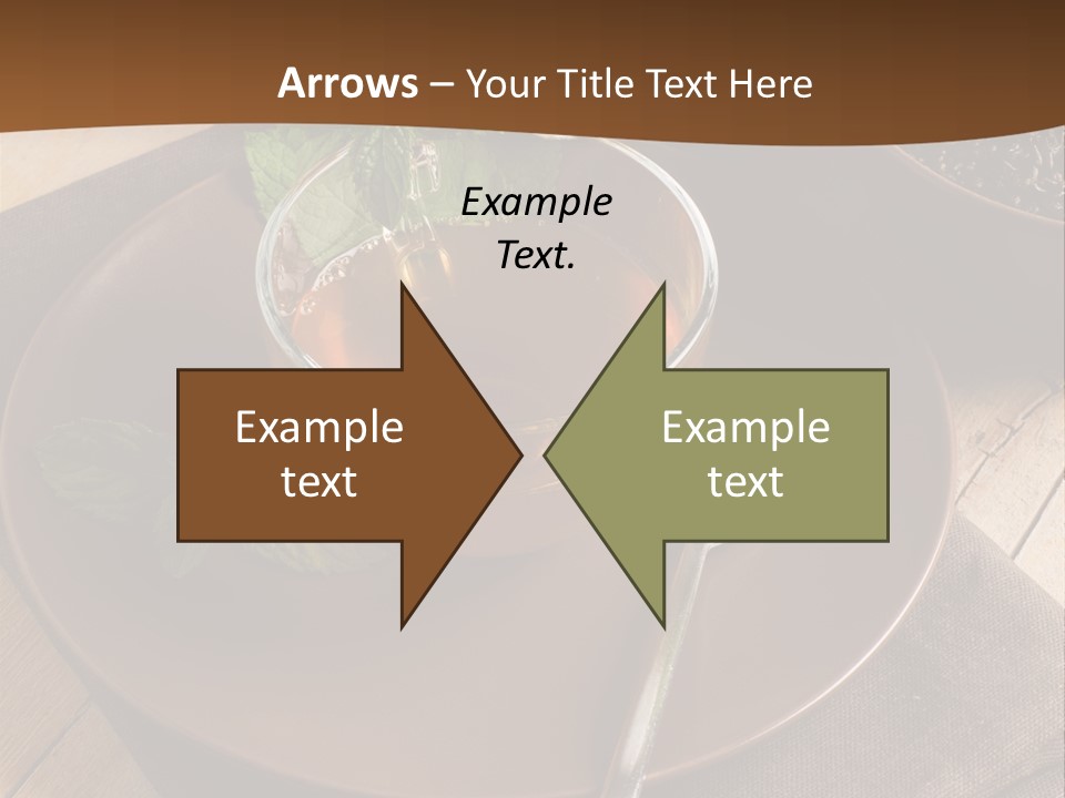 Wooden Table Mint Leaf PowerPoint Template