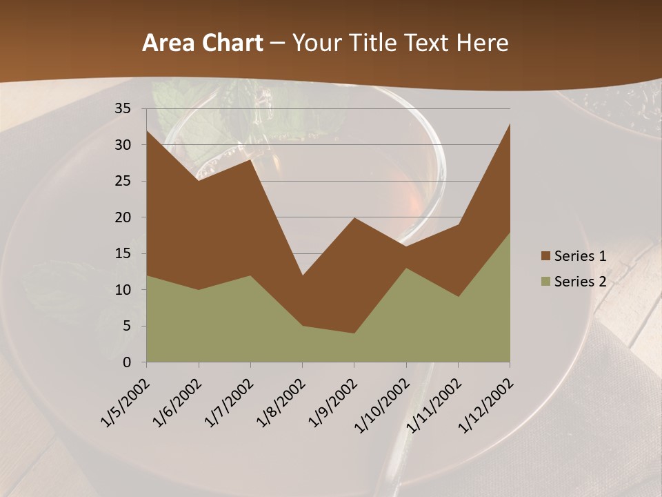 Wooden Table Mint Leaf PowerPoint Template