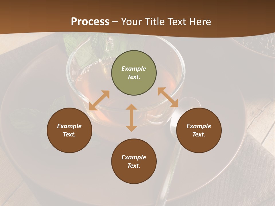 Wooden Table Mint Leaf PowerPoint Template