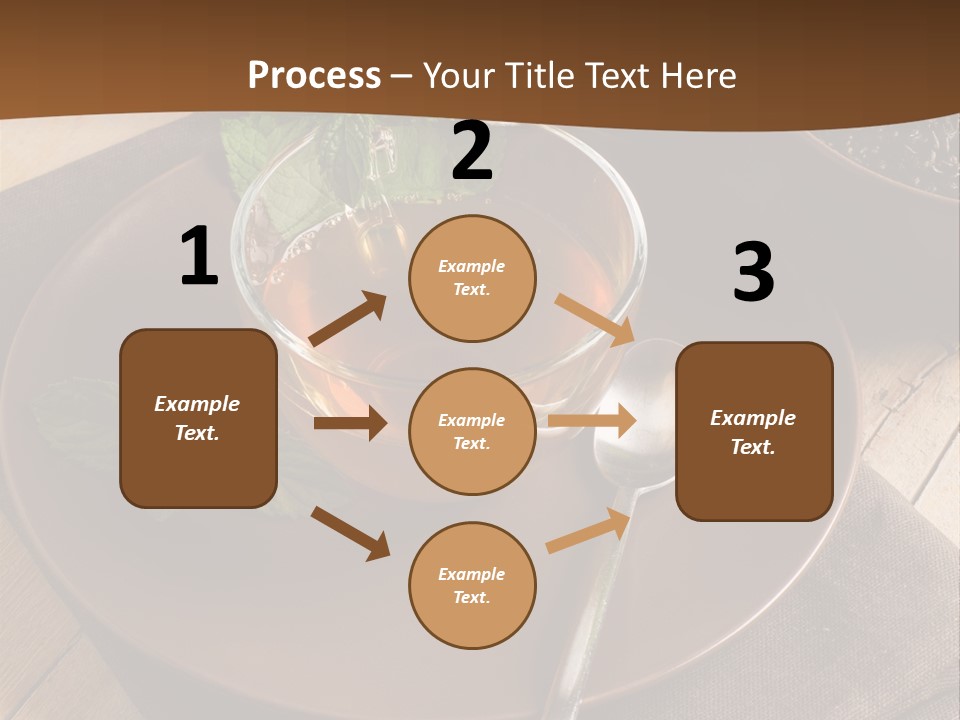 Wooden Table Mint Leaf PowerPoint Template
