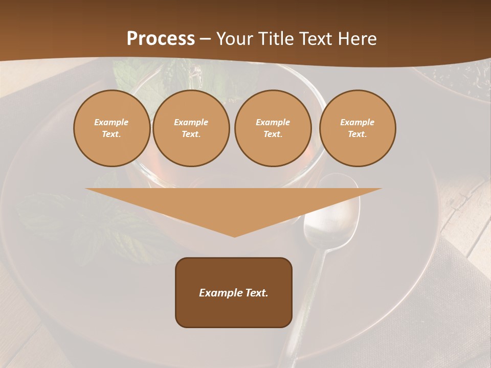 Wooden Table Mint Leaf PowerPoint Template