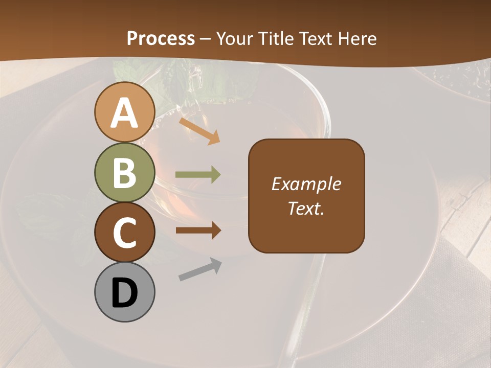 Wooden Table Mint Leaf PowerPoint Template
