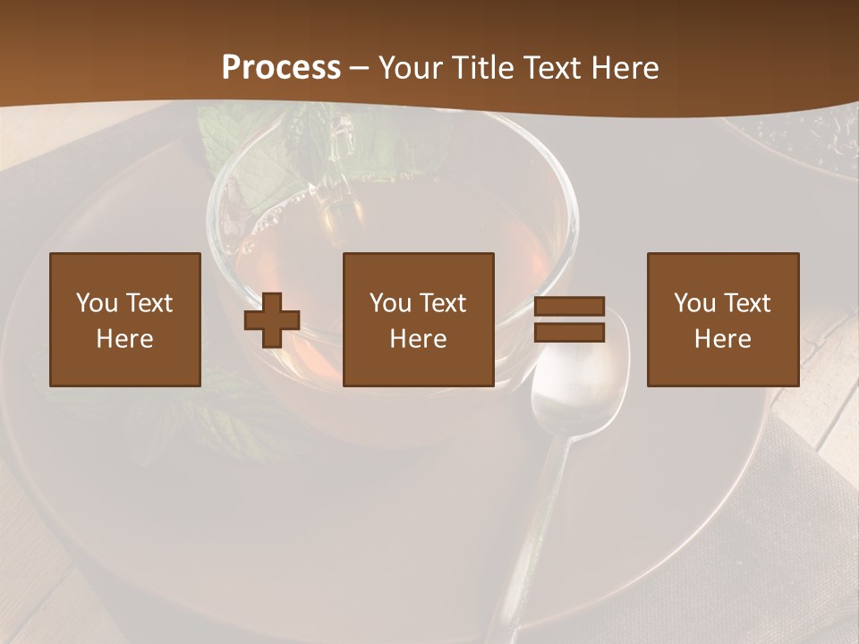 Wooden Table Mint Leaf PowerPoint Template