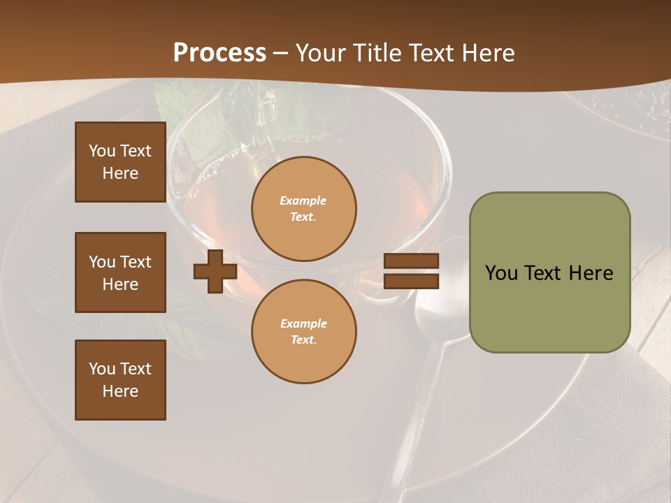 Wooden Table Mint Leaf PowerPoint Template