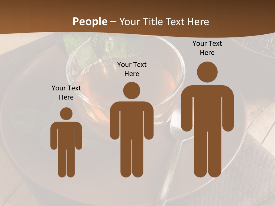 Wooden Table Mint Leaf PowerPoint Template