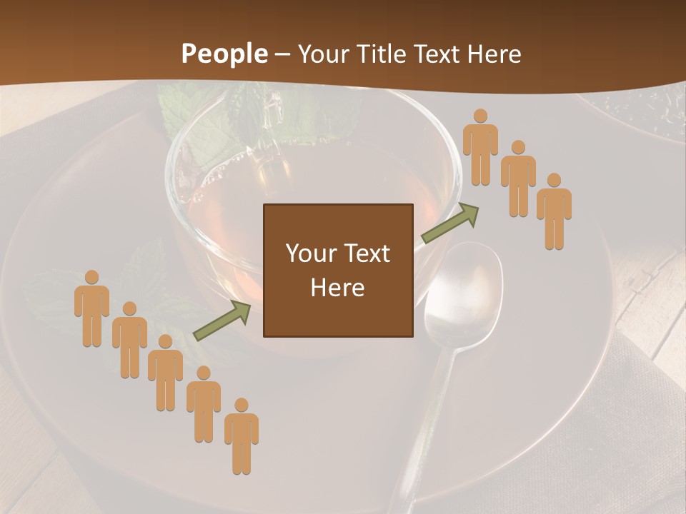 Wooden Table Mint Leaf PowerPoint Template